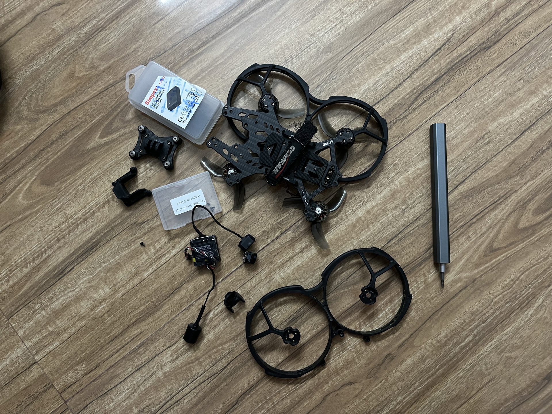 Cinewhoop disassembled for build